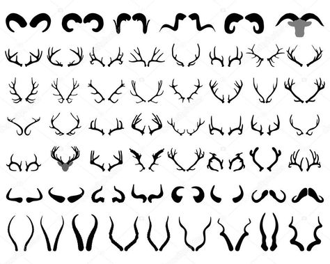 How To Draw Horns, Dragon Horns Reference, Tiefling Horns Styles, Demon Horns Drawing Reference, Types Of Horns, Horn Styles, Drawing Horns, Horns Aesthetic, Horns Reference