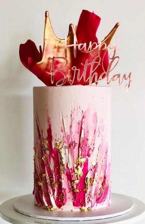 Modern Birthday Cakes, Cakes Decor, 50 Party, Cookie Making, Making Cakes, Buttercream Cake Decorating, Beautiful Cake Designs, Elegant Birthday Cakes, Tall Cakes