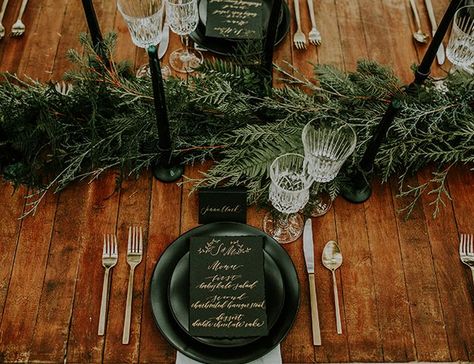 Moody Forest Wedding Inspiration | Inspired By This | Bloglovin’ Moody Forest Wedding, Forest Wedding Inspiration, Forest Green Wedding, Moody Forest, Dark Green Wedding, Forest Theme Wedding, Dark Wedding, December Wedding, Moody Wedding