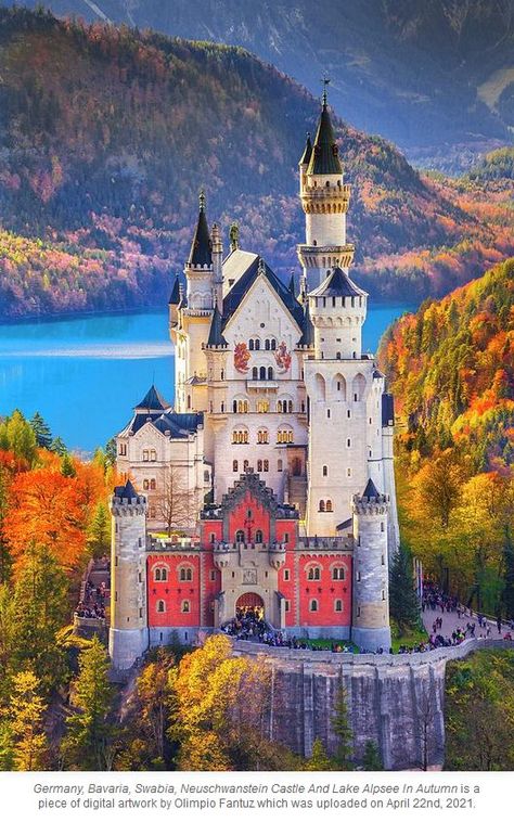 Castle Bavaria, Castles To Visit, Germany Vacation, Disneyland Castle, Zermatt Switzerland, Beach Sunset Wallpaper, Famous Castles, Vacation Photography, Watercolor Architecture