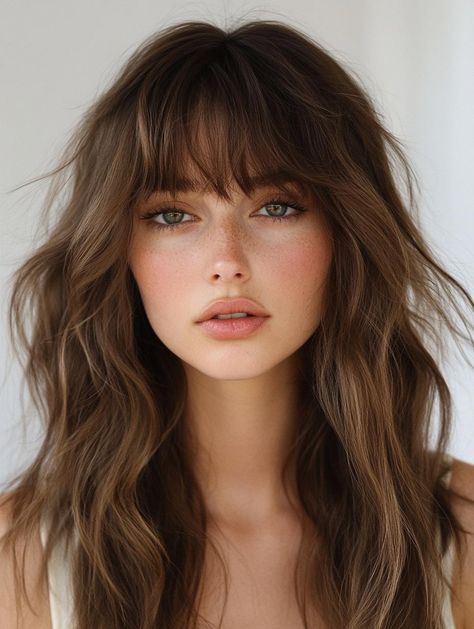 Curtain Bangs: The Versatile Fringe Trend Transforming Faces and Revitalizing Hairstyles Long Textured Hair With Bangs, Bangs Into Curtain Bangs, Grow Out Bangs, Feminine Haircuts, Bangs Inspiration, 2024 Haircut, Heavy Fringe, Growing Out Bangs, Bangs Ideas