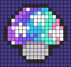 Perler Bead Patterns Without Black, Small Perler Ideas, Galaxy Perler Bead Patterns, Witchy Pixel Art Grid, Outer Space Perler Bead Patterns, Galaxy Pixel Art, Rave Pixel Art, Pixel Art Mushroom, Space Pixel Art