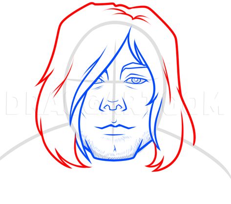 Drawing Kurt Cobain Easy, Step by Step, Drawing Guide, by Dawn | dragoart.com Kurt Cobain Drawing Easy, Nirvana Drawing Easy, Kurt Cobain Drawing, Nirvana Drawing, Trace Drawing, Western Drawings, Camp Awards, Easy Step By Step Drawing, Inktober 2024