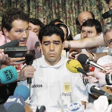 diego Maradona after his failed substance test at the world cup usa (1994) diego tested positive for five banned substances and was disqualified from the tournament. what was intended to be a final farewell to one of the all time greats was overshadowed by controversy. - - - #diegomaradona #argentina #worldcup #football #explore #community #flawdforge Football Fans Photography, Vintage Soccer Photos, Vintage Football Poster, Football Pfp, Aesthetic Rap, Football Heritage, Soccer Posters, Vintage Soccer, Vintage Football Shirts