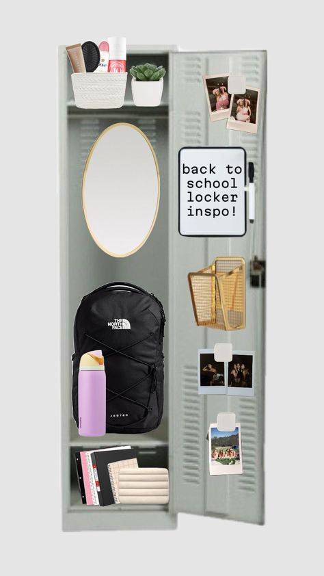 Back to school locker inspo! #school #schoollocker #locker Locker Inspo School, Locker Ideas For Girls 6th Grade, Cute Lockers, Cute Locker Ideas, Locker Essentials, School Locker Organization, School Locker Decorations, Locker Shelf, Middle School Lockers