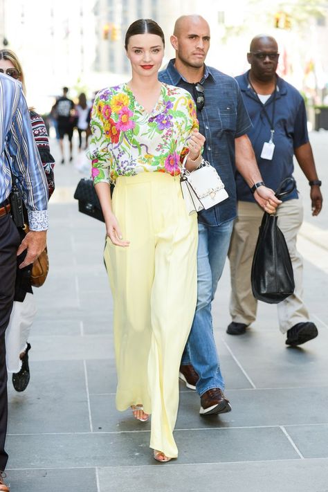 Image Source: Getty / Ray Tamarra Miranda Kerr Fashion, Miranda Kerr Street Style, Melinda Gordon, Balenciaga Top, Miranda Kerr Style, First Date Outfits, Super Models, Fendi Bag, Dark Dress