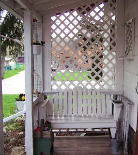 Lattice Porch Privacy, Lattice Front Porch, Backyard Lattice Ideas, Lattice Porch Ideas, Lattice Enclosed Porch, Front Porch Lattice Ideas, Lattice Porch Railing, Lattice On Porch, Portico Railing