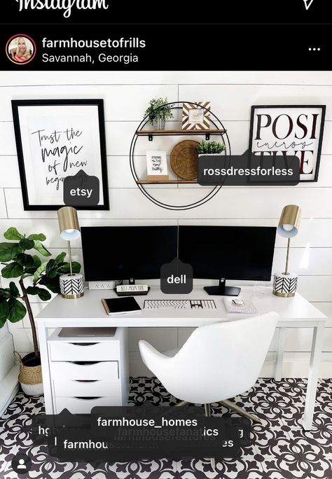 Black White And Grey Office Ideas, Black And White Office Ideas, Grey Office Ideas, Small Office Space Design, White Office Ideas, Black And White Office Decor, Womens Office Decor, Grey Office Decor, Principal Office