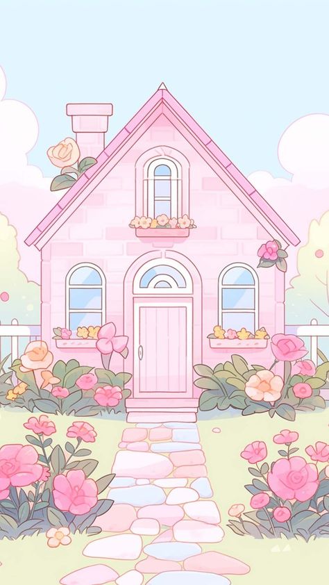 60 Cute Spring Phone Wallpapers to Brighten Your Device - Crafty Cici Joy Phone Wallpaper Cartoon, Wallpaper Backgrounds Anime, Spring Phone Wallpapers, Kawaii House, Images Hello Kitty, Coastal Wallpaper, Wallpaper Cartoon, Artwork Wallpaper, Images Kawaii