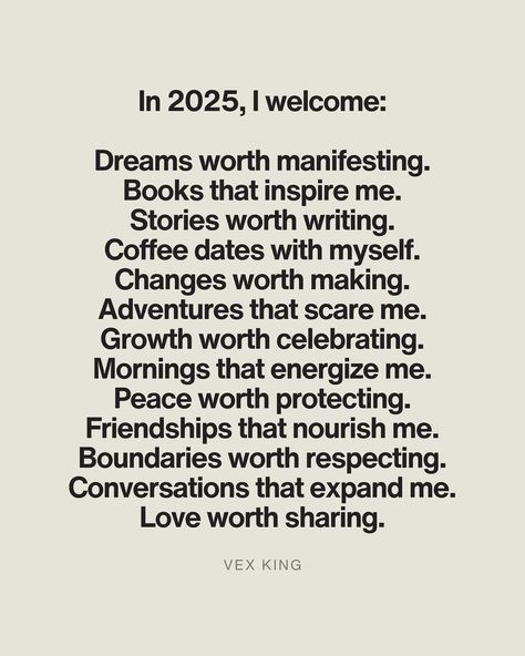 What would you add to the slides?⁣ 👉🏽👇🏽 ⁣ We often treat the new year like a magical reset button, a fresh start that will make all our good intentions easier to follow—and there’s nothing wrong with that. Nevertheless, we don’t have to wait for 2025 or for any future milestone to start welcoming more of what makes us feel alive and full.⁣ ⁣ We can choose these intentions now, today, and every day going forward. We can pursue soulful dreams that excite us. We can carve out time for ourselves,... Looking Forward To The New Year Quotes, Start A Day Quotes, New Year Focus On Me Quotes, Feel Good Intentions, This Year Will Be Different Quotes, New Years Aspirations, A Year Of Growth Quotes, Welcoming 2025 Quotes, Quotes For Last Day Of The Year