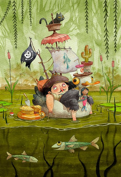 2022 Illustration, Pirate Illustration, Book Illustration Layout, Book Illustration Design, Story Books Illustrations, Illustration Art Kids, Storybook Art, Instagram Illustration, Book Illustration Art