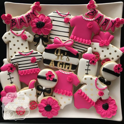 Black Baby Shower Ideas, Work Baby Showers, White Baby Showers, Elegant Baby Shower, Baby Zebra, Decorated Sugar Cookies, Easy Cake Decorating, Black And White Baby, Baby Themes