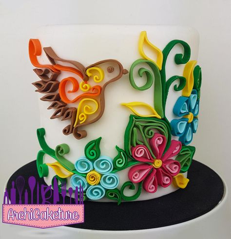 Quilling Cake by Archicaketure_Italia Quilling Cake, White Shades, Cake Icing, Birthday Box, Cake Donuts, Novelty Cakes, Special Cake, Cake Frosting, Ideas Birthday