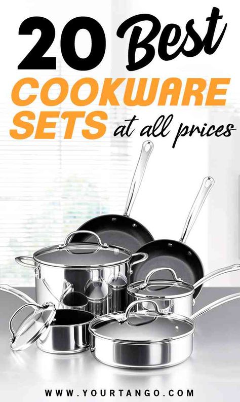 Not all cookware sets are created equal. But the best best cookware sets have everything you need, and can turn any novice into a pro. #cookware #cooking #pots Best Cooking Pots And Pans, Best Non Stick Cookware, Best Nonstick Cookware Set, Non Toxic Cookware, Best Cookware, Kitchen Pans, Enamel Cookware, Nonstick Cookware Sets, Ceramic Cookware