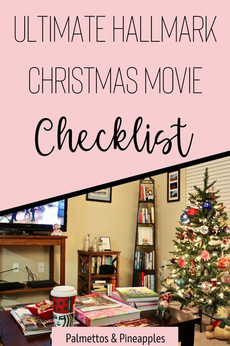 Checklist with all the elements on a stereotypical Hallmark Christmas Movie. Keep it on hand while watching Hallmark movies this Christmas, and check off how many apply to each movie. #HallmarkMovies #HallmarkChristmas #ChristmasFun #ChristmasTraditions #ChristmasTime Hallmark Movie Party Ideas, Hallmark Movie Watching Kit, Christmas Movie Marathon Party, Hallmark Party Ideas, Hallmark Movie Party, Hallmark Christmas Movie Party, Hallmark Christmas Party, Hallmark Christmas Decorations, Christmas Movie Checklist