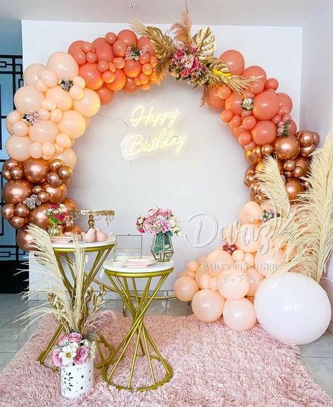 Coral Birthday Decorations, Gold Birthday Decorations, Deco Ballon, Birthday Party Planner, 25th Birthday Parties, Orange Birthday, Mommy Birthday, Baby Birthday Decorations, Coral Decor