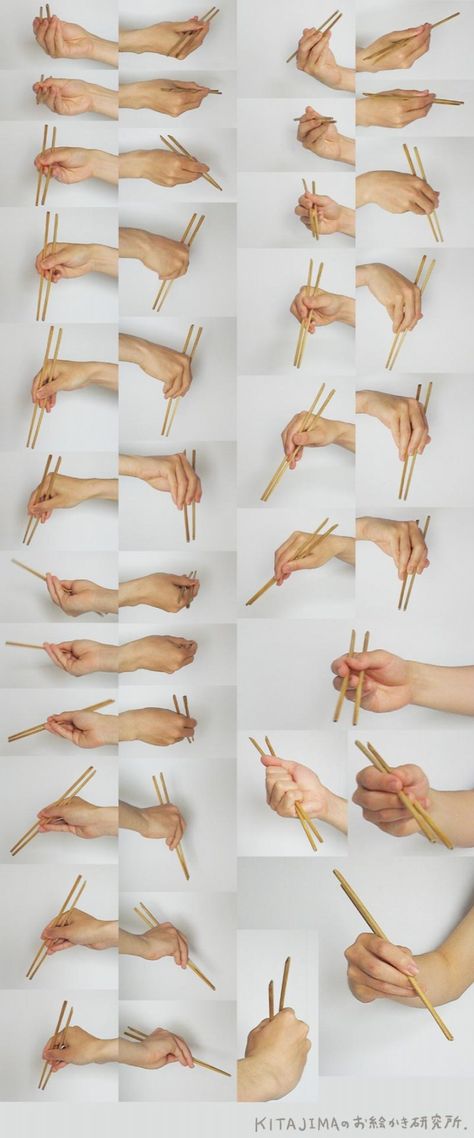 Holding Chopsticks, Hand Anatomy, Hand Drawing Reference, Anatomy Poses, Hand Reference, Human Reference, Hands Holding, Human Poses Reference, Poses References