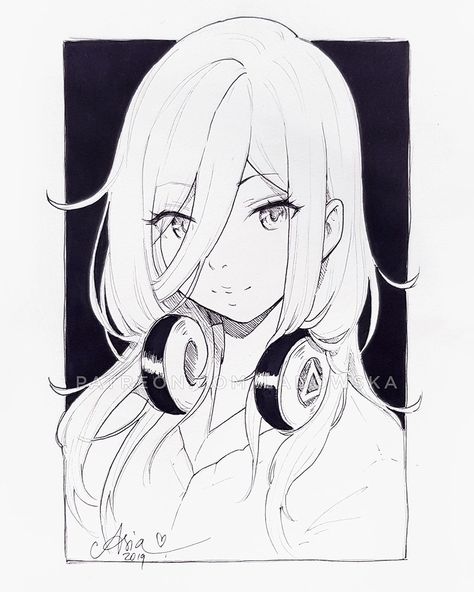 Twitter Asia Ladowska, Characters To Draw, Headphones Drawing, Headphones Art, Berlin Art, Drawing Templates, Figure Drawing Reference, Guided Drawing, Anime Sketch