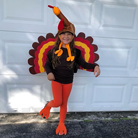 DIY Turkey Costume | Primary.com Diy Turkey Costume, Turkey Halloween Costume, Sew Halloween Costume, Turkey Costume, Diy Turkey, Turkey Images, Turkey Hat, Turkey Trot, Thanksgiving Fashion