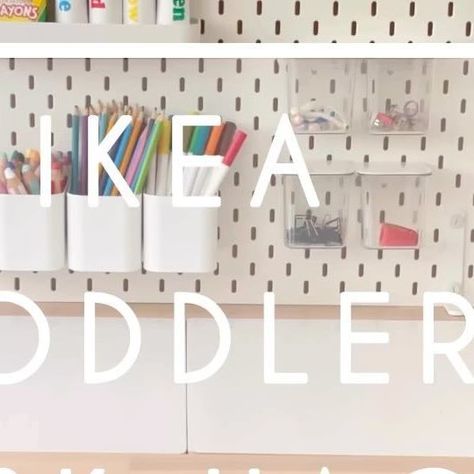 Stephanie, M. Ed | Monti By The Sea ⋒ on Instagram: "Toddler desk upgraded 🙌🏼 Comment “LINKS” for links to the table, pegboard, and connector, including alternatives for any of you who don’t have access to IKEA. You can also find them in my stories and links highlight. Note: the connector can be used on any desks up to 1-15/16" thick . . . . . #toddleractivities #toddlerhacks #parenthacks #ikeahacks #ikeahacksforkids #montessoritoddler #toddlerbedroom #toddlerroom #montessorispaces #montessoriathome #montessoritoddler #montessoritoddlerspaces #momhacks #parentinghacks #kidsroom #kidsdeskideas #deskhacks #ikeakidsroom #ikeakids" Ikea Kids Work Station, Ikea Pegboard Kids Art, Art Desk Toddler, Toddler Coloring Station, Toddler Study Room Ideas, Ikea Pegboard Playroom, Ikea Desk Ideas Kids, Ikea Playroom Desk, Kids Pegboard Ideas