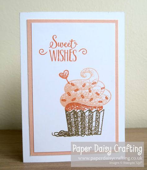 Paper Daisy Crafting: Hello Cupcake simple card - Stampin' Up saleabrati... Hello Cupcake Stampin Up Cards, Sweet Cupcake Stampin Up Cards, Diy Cupcake Birthday Card, Stampin Up Hello Cupcake Cards, Su Hello Cupcake Cards, Cupcake Handmade Cards, Stampin Up Cupcake Party Cards, Stampin Up Hello Cupcake, Stampin Up Hello Cupcake Birthday Cards