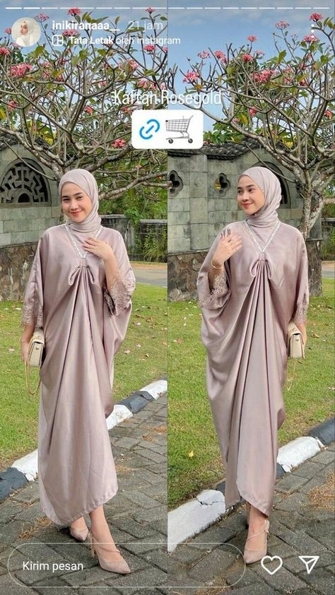 Kaftan Dress Modern, Hijab Topi, Ootd Hijab Pantai, Kaftan Lebaran, Kaftan Hijab, Kaftan Outfit, Outfit Ideas Hijab, Ootd Hijab Simple, Simple Ootd