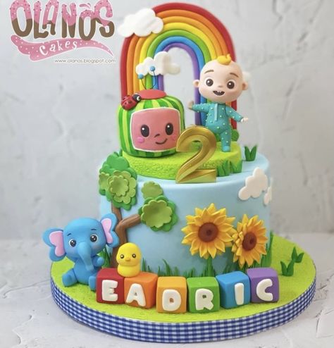 Coco Melon Party, Coco Melon Birthday, Cocomelon Birthday Party, Cocomelon Cake, Cocomelon Theme, Second Birthday Cakes, Kids Birthday Party Cake, Boys 1st Birthday Cake, Baby Birthday Party Theme