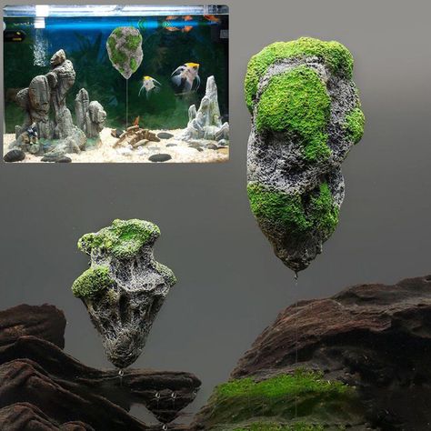 Floating Rock Suspended Stone Aquarium Fish Tank Underwater Landscaping Decor | eBay Landscaping Decor, Turtle Tank, Aquarium Decor, Aquarium Decorations, Aquarium Fish Tank, Freshwater Aquarium, Aquarium Fish, Fish Tank, Fresh Water