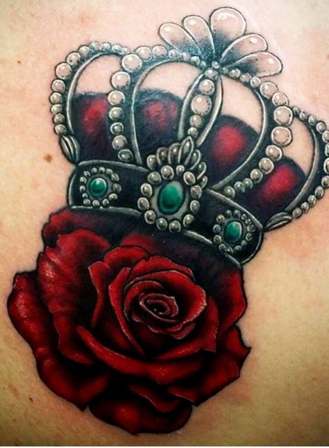 Tattoos For Women Wrist, Crown Tattoos For Women, Queen Crown Tattoo, Crown Tattoos, Wrist Tattoo Cover Up, Rose Tattoos For Women, Crown Tattoo Design, Mom Tattoo Designs, Red Rose Tattoo