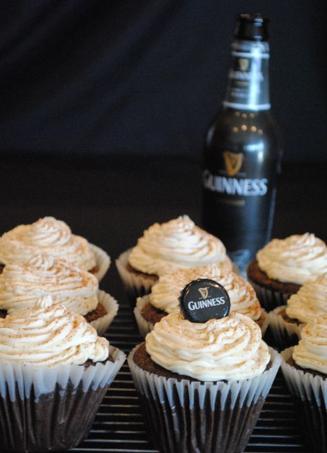 Chocolate Guinness Cupcakes with Bailey’s Buttercream Icing Guinness Cupcakes, Irish Drinks, Buttercream Icing, Be Better, Guinness, Butter Cream, Whiskey, Ice Cream, Beer