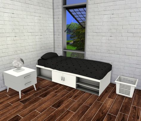 Sims 4 Cc Bed Single, Sims 4 Functional Bed Cc, Sims 4 Cc Furniture Functional Bed, Sims 4 Cc Single Bed, Sims 4 Cc Computer Functional, Sims 4 Single Bed Cc, Sims 4 Functional Objects, Sims 4 Teen Bedroom, Boys Single Bed