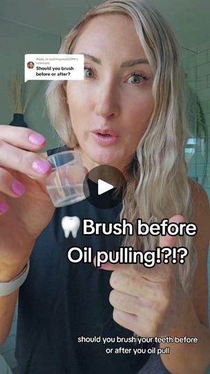 2.6K views · 51 reactions | Brush after or before oil pulling? What's the order!?!?

I suggest oil pulling before brushing your teeth and tongue scraping so you can remove the oil residue...

🌿👉 For more info on my favorite oral hygiene products Go to the link in my bio under my photo under ORAL HEALTH

#oralhealth #oralhygiene #tonguescrapper #dentalhygiene #dentalhygienist | Lauren Gallegos | Lauren Gallegos · Original audio Oil Pulling Before And After, Oil Pulling Recipe, Tongue Scraping, Oral Hygiene Products, Brushing Your Teeth, Acupressure Therapy, Oil Pulling, Hygiene Products, Dental Hygienist