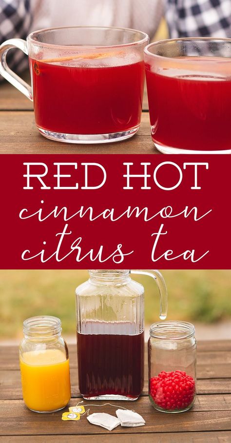 This delicious cinnamon orange tea is a delicious hot drink recipe. You'll be wanting to make this yummy drink recipe to warm yourself up this fall and winter. It's very flavorful and one I like to serve to my guests. It's super simple to make, too! #drinks #recipe #recipeoftheday #easyrecipe #fall #autumn #drink #comfortfood Christmas Main Course Recipes, Citrus Tea, Red Hots Candy, Hot Popcorn, Hot Drinks Recipes, Tea Drink Recipes, Cinnamon Orange, Juicy Juice, Red Hots