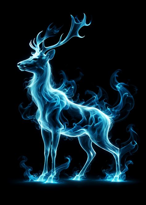 magic, patronus, harry potter, summon, invocation, fantasy art, blue, animals, majestic, creature, ghostly, spirit, fantasy creatures, phone wallpaper, epic wallpaper, animals lovers wallpaper, stag, glowing, dementor, Patronus Harry Potter, Patronus Art, Harry Potter Images, Harry Potter Style, Harry Potter Fan Art, Amazing Art Painting, Doodle Drawings, Spirit Animal, Fantasy Creatures