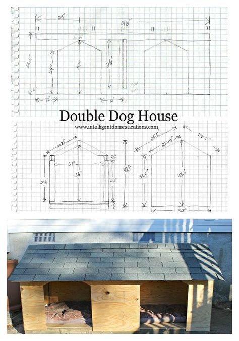 Doghouse Diy, Dog House Diy Outdoor, Double Dog House, Big Dog House, Insulated Dog House, Build A Dog House, Large Dog House, Dog House Plans, Outdoor Dog House