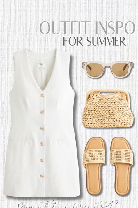 The A&F Mara Vest Mini Dress curated on LTK Summer 2024 Dresses, Stylish Mom Outfits Summer, Summer Dress 2024, Wedding Weekend Outfits, Island Clothes, Outfit Transition, Classy White Dress, Europe Summer Outfits, Spring Break Dress