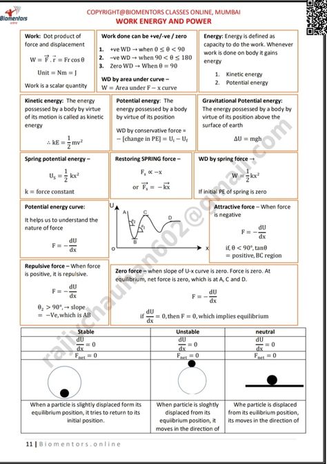 Work Energy Power Physics Formula Sheet, Work Power Energy Formula Sheet, Work Energy Power Physics Notes, Neet Physics, Physics Study, Work Energy And Power, Formula Sheet, Physics Mechanics, Neet Notes