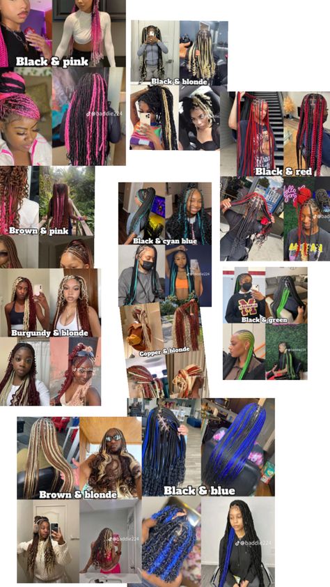 Cute Hair Colors, Pretty Braided Hairstyles, Color Combo, Color Combos, Hair Inspo, Cute Hairstyles, Braided Hairstyles, That Look, Braids