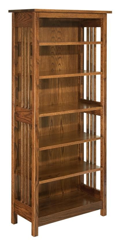 Amish Hardwood Mission Bookcase with Five Adjustable Shelves Mission Bookcase, Bookcase Woodworking Plans, Unique Bookcase, Cabinet Woodworking Plans, Style Bookcase, Mission Furniture, Bookcases For Sale, Wood Crafting Tools, Arts And Crafts Furniture