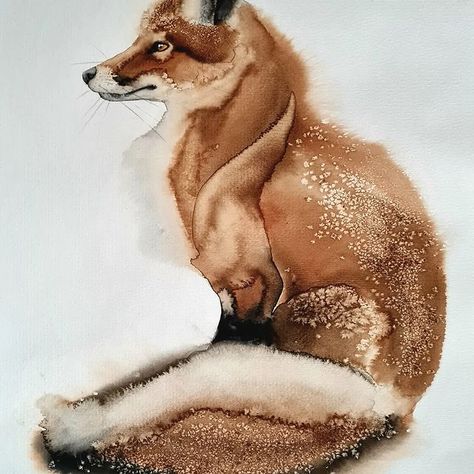 kasia jokel (@kasia.jokel.art) • Instagram photos and videos Fox Illustration Drawing, Fox Painting, Fox Illustration, Watercolor Painting Techniques, Fox Art, Watercolor Inspiration, Art And Illustration, Painting Art Projects, Watercolor Animals