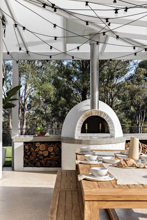 Outdoor Bbq Area, House Blinds, Outdoor Pizza Oven, Pizza Oven Outdoor, Outdoor Pizza, Bbq Area, Backyard Inspo, Outdoor Entertaining Area, Outdoor Bbq