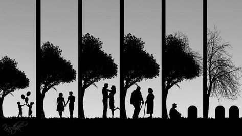 Stages of life... too cute Growing Old Together, Six Feet Under, Digital Art Illustration, Circle Of Life, Real Love, Growing Old, Facebook Cover, Valentin Nap, Tree Of Life