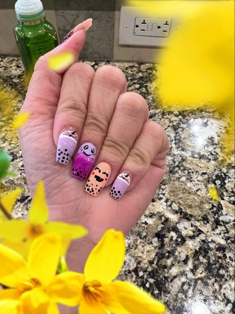 Boba Tea Nail Art, Boba Tea Nails, Boba Nail Art, Tea Nail Art, Boba Nails, Boba Party, Manicure Inspiration, Nail Stuff, Boba Tea