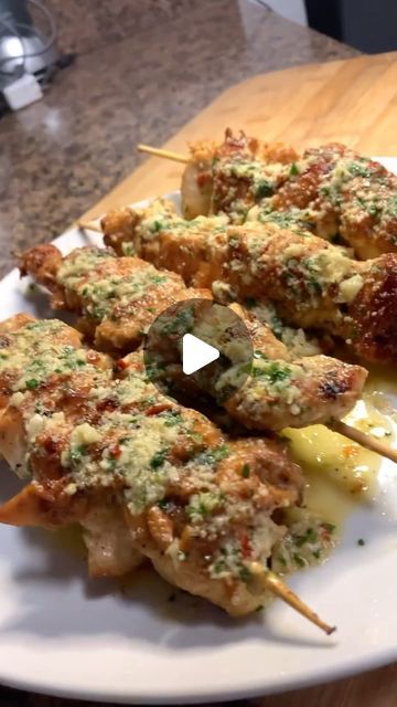 Garlic And Parmesan Chicken Skewers, Lemon Butter Parmesan Chicken, Garlicky Parmesan Chicken Skewers, Lemon Butter Parmesan Chicken Skewers, Chicken Sticks Recipes, Chicken Skewers In Oven, Chicken On Skewers, Garlic Parmesan Chicken Skewers, Parmesan Chicken Skewers