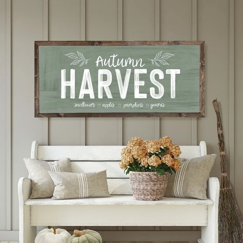 Autumn Harvest Farmhouse Fall Sign | Fall Decor | Farmhouse Fall Decor | Made in the USA | Free Shipping! Welcome To The Pumpkin Patch Sign, Harvest Signs Wooden, Autumn Signs Wooden, Fall Wall Signs, Fall Wood Crafts Diy, Autumn Signs, Wood Framed Signs, Fall Primitives, Harvest Sign