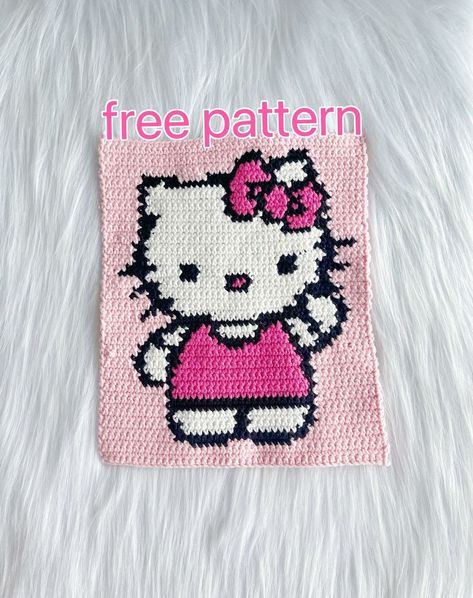 shujun shao | Free Pattern Share Hi, guys, thanks for loving this hello kitty. I do appreciate all your likes. You can follow the pixel grid to make... | Instagram Hello Kitty Crochet Projects, Hello Kitty Pixel Grid, Hello Kitty Crochet Grid Pattern, Hello Kitty Grid Pattern, Hello Kitty Graph, Free Hello Kitty Crochet Patterns, Hello Kitty Granny Square Pattern, Hello Kitty Granny Square, Hello Kitty Crochet Blanket