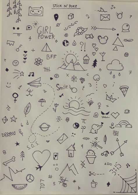 Quick Doodles Ideas, Cute Things To Draw On Ur Hand, Small Things To Draw On Your Hand, Things To Doodle On Your Hand, Doodles To Draw On Your Hand, Sketch Notes Doodles, Minimal Tattoo Designs, Minimal Tattoo Ideas, American Traditional Tattoo Ideas