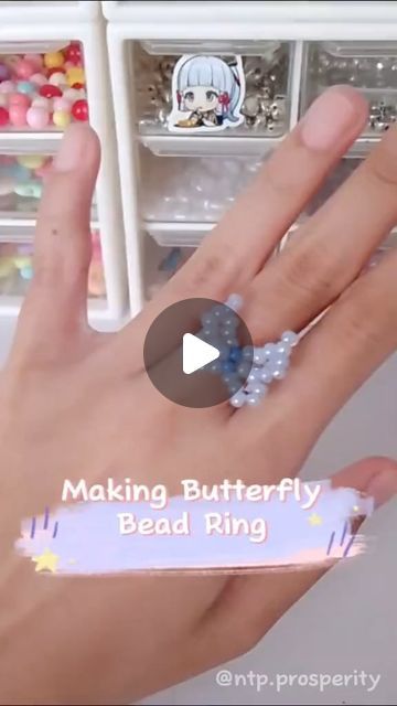 Beads Accessories, Diy Butterfly, Ring Tutorial, Beaded Bracelets Tutorial, Beaded Accessories, Beading Tutorials, Beaded Rings, May 13, Beaded Jewelry