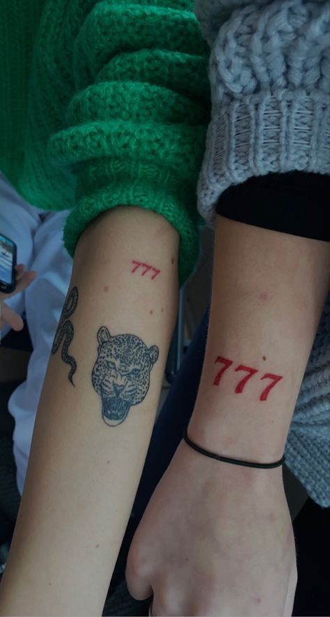 777 Tattoo Meaning, 777 Tattoo, Red Heart Tattoos, Wicked Tattoos, Red Ink Tattoos, Dope Tattoos For Women, Red Tattoos, Discreet Tattoos, Tattoo Meaning