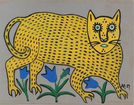 Forest Cat – NU ART Maria Primachenko, Maria Prymachenko, Folk Art Cat, Forest Cat, Scandinavian Folk Art, Art Brut, Weird Creatures, Cats Illustration, Naive Art